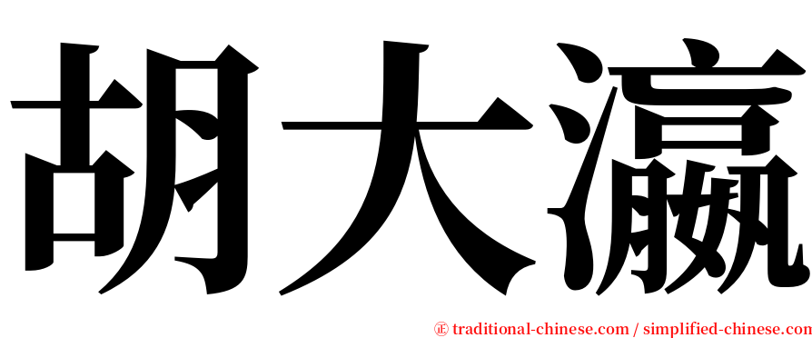 胡大瀛 serif font