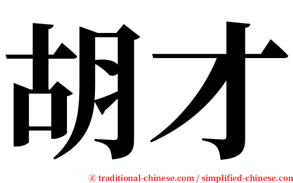 胡才 serif font