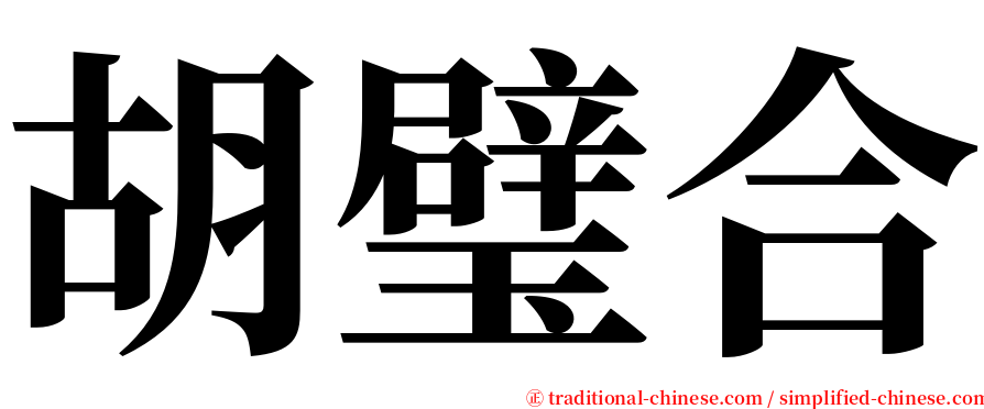 胡璧合 serif font