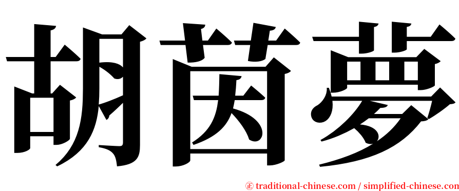 胡茵夢 serif font