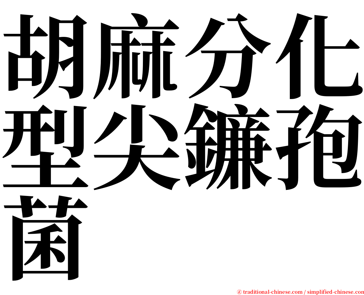 胡麻分化型尖鐮孢菌 serif font