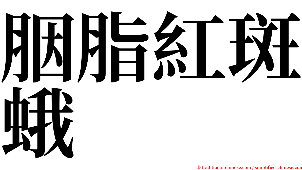 胭脂紅斑蛾 serif font