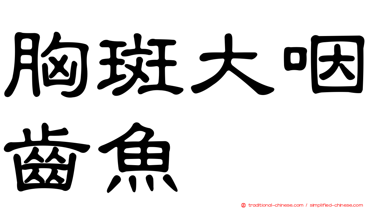 胸斑大咽齒魚