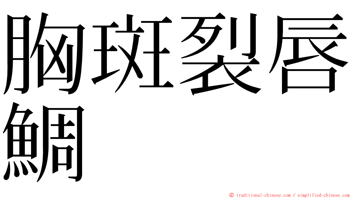 胸斑裂唇鯛 ming font