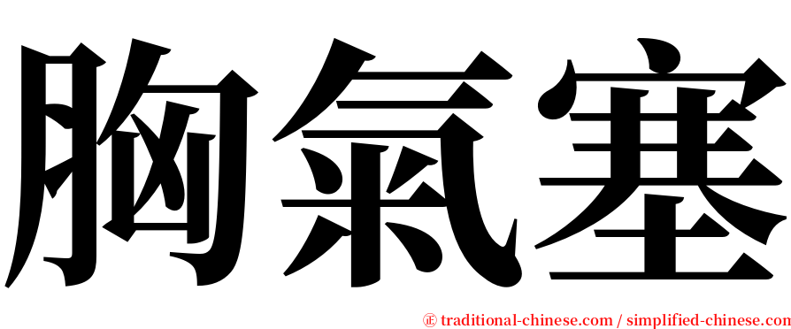 胸氣塞 serif font