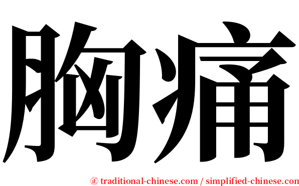 胸痛 serif font