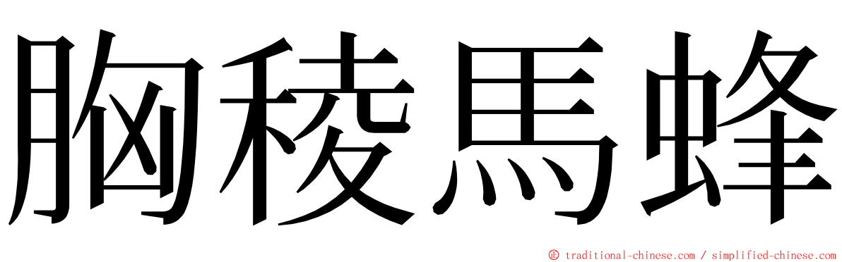 胸稜馬蜂 ming font