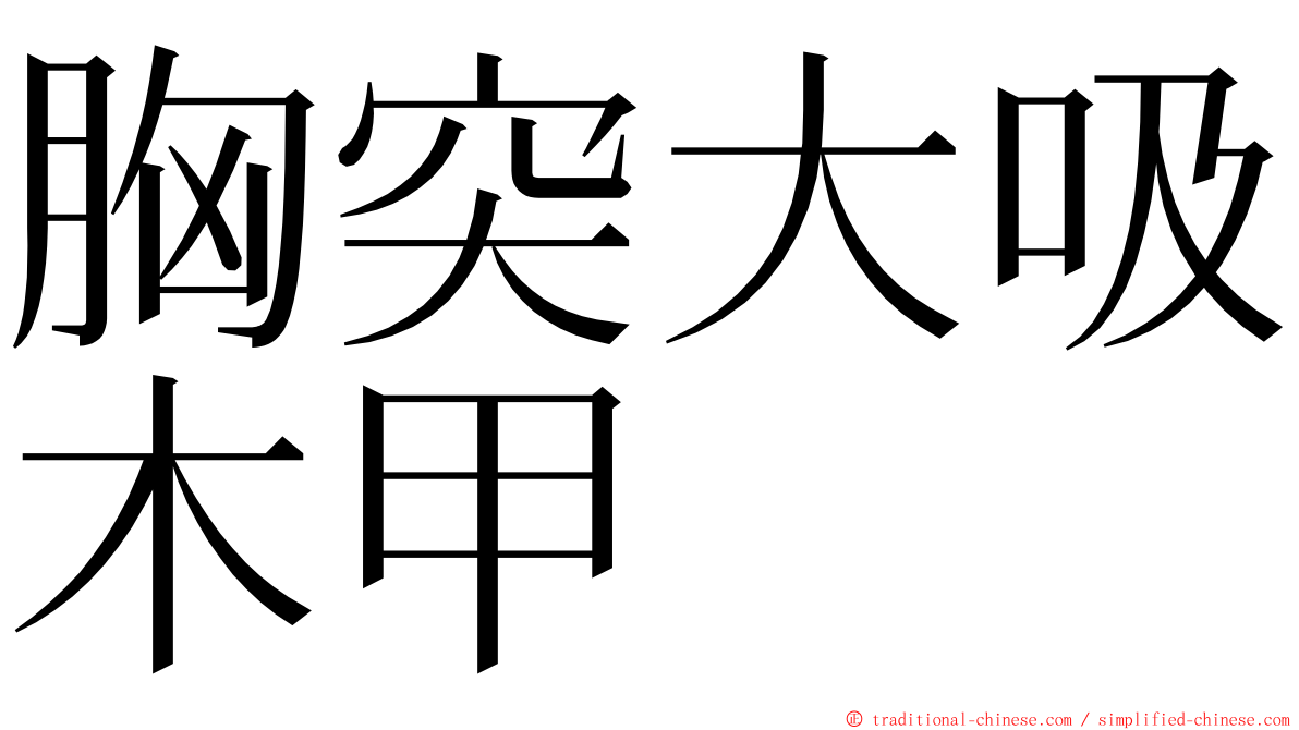 胸突大吸木甲 ming font