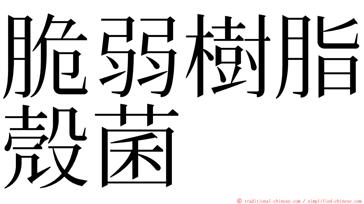 脆弱樹脂殼菌 ming font
