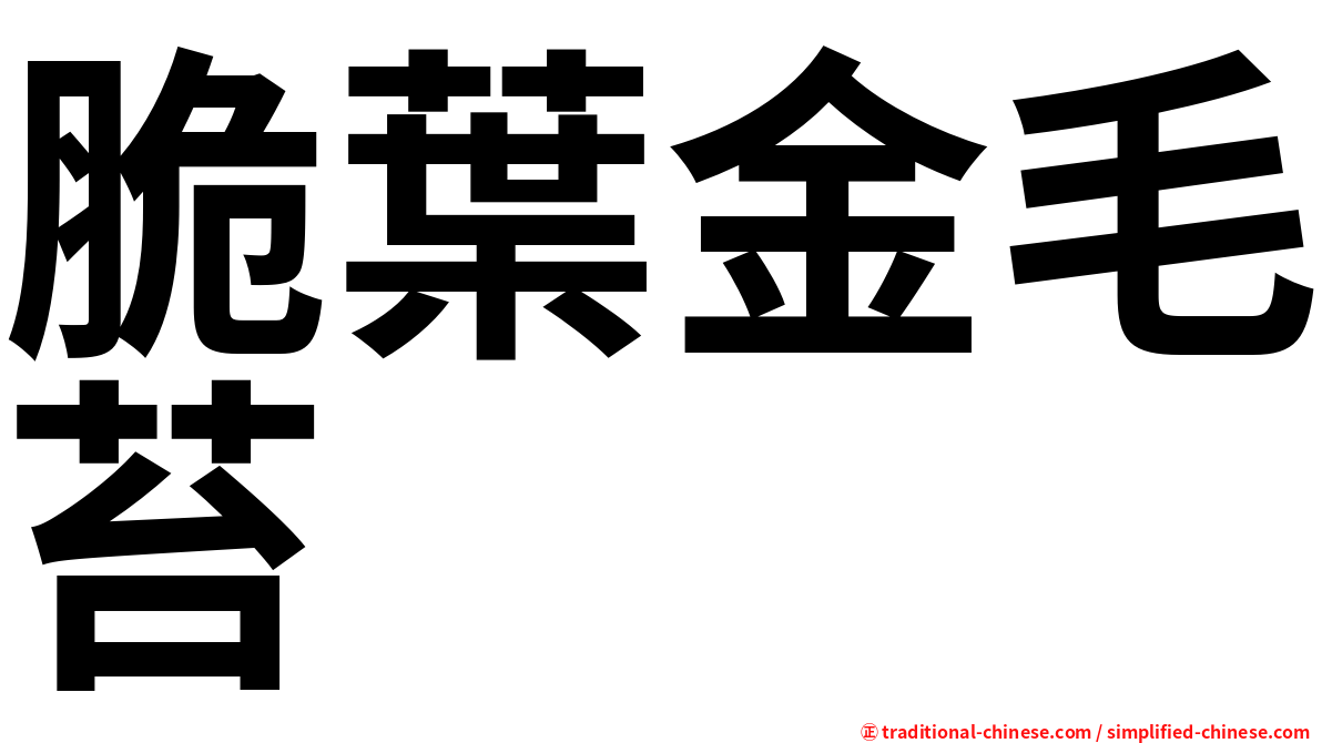脆葉金毛苔
