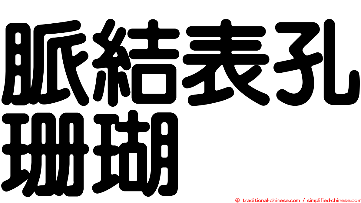 脈結表孔珊瑚