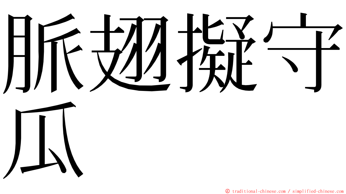 脈翅擬守瓜 ming font