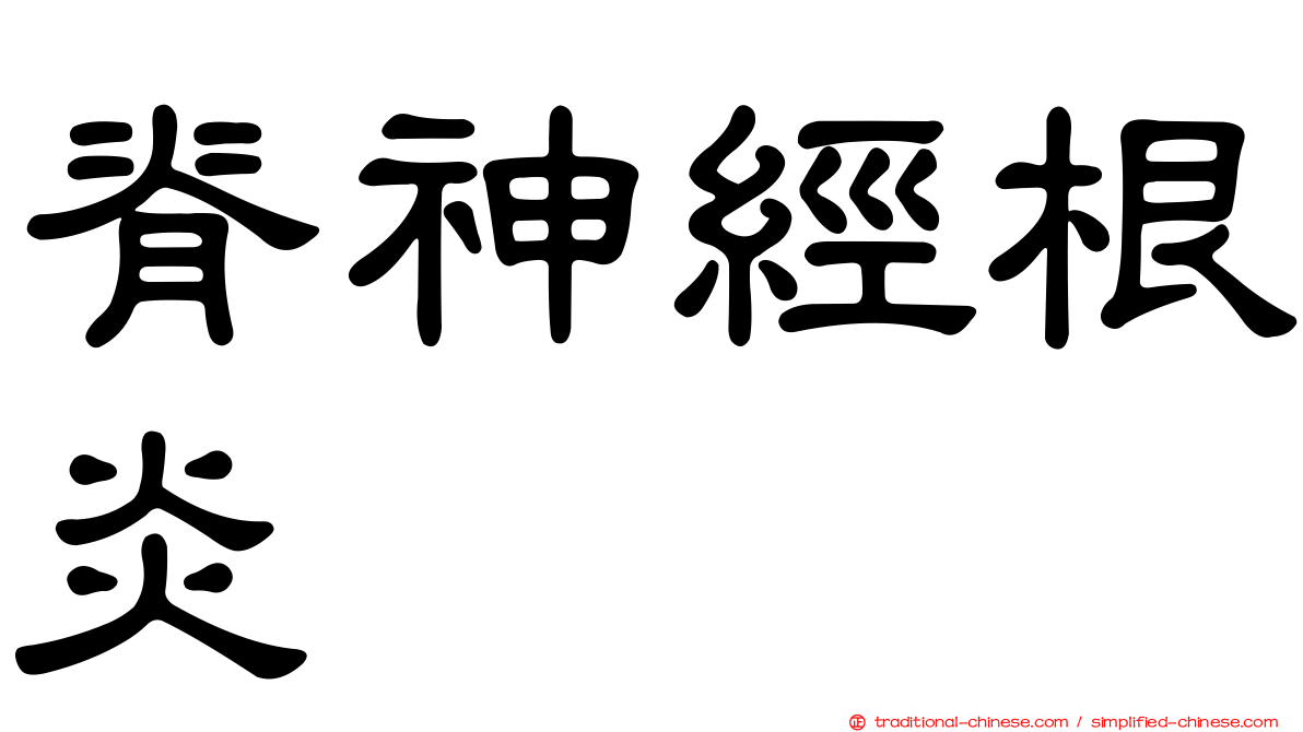 脊神經根炎