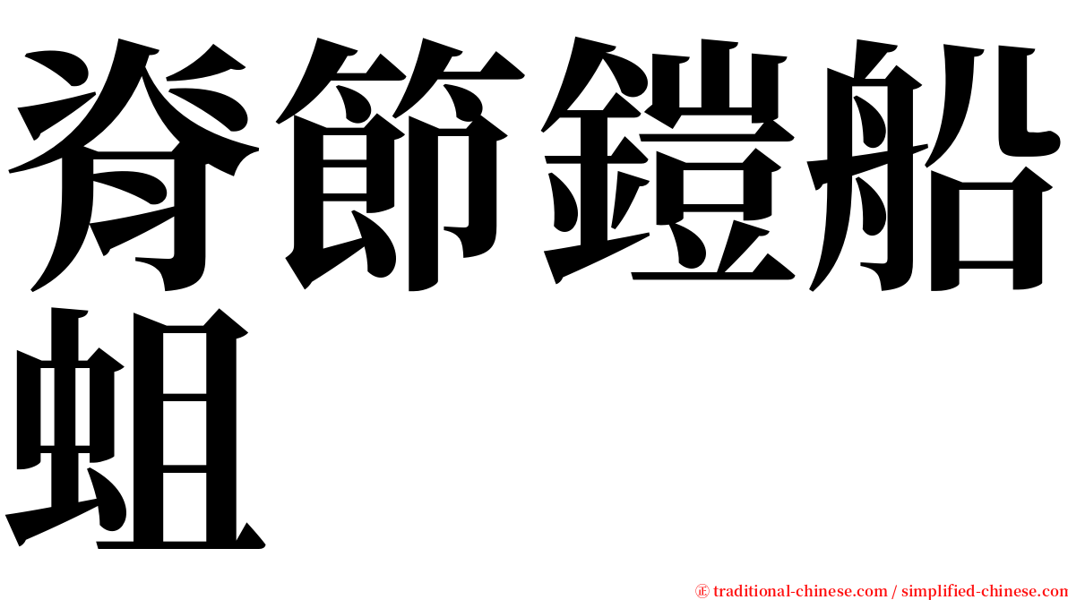 脊節鎧船蛆 serif font