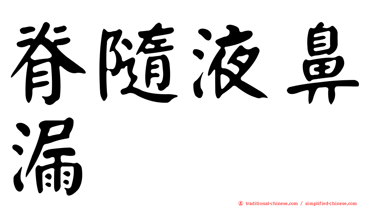 脊隨液鼻漏