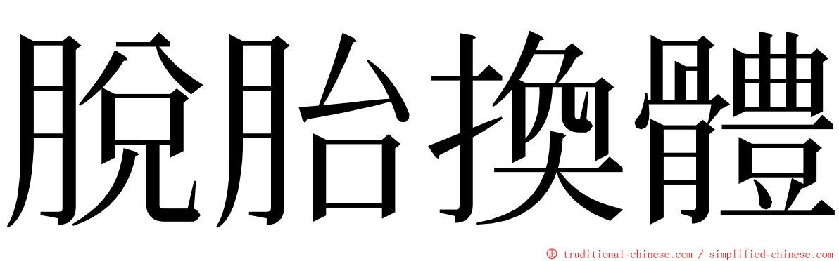 脫胎換體 ming font