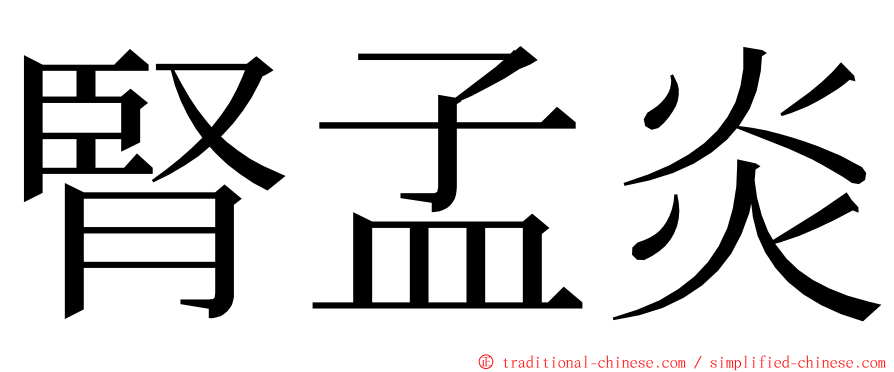 腎孟炎 ming font