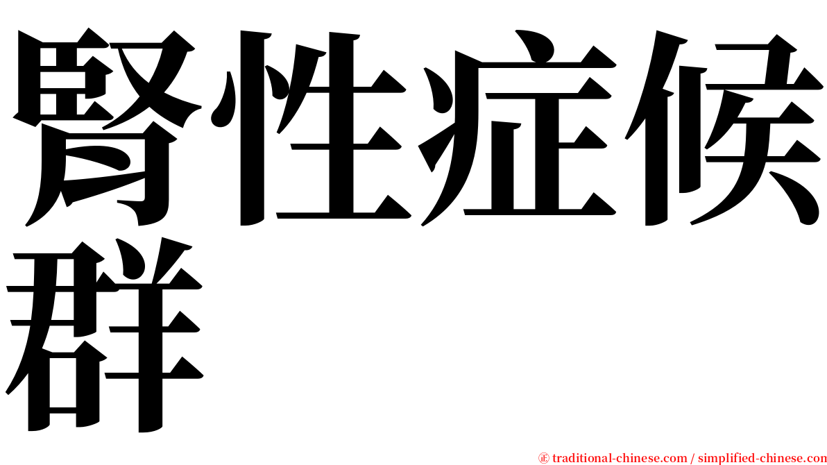 腎性症候群 serif font