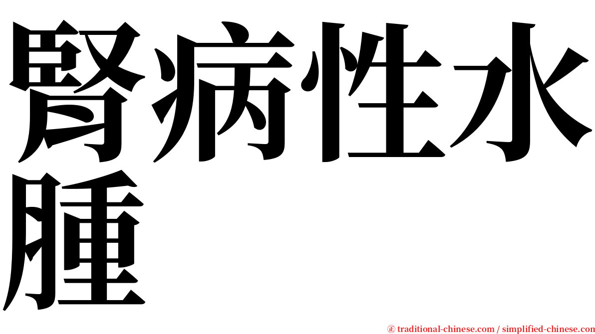 腎病性水腫 serif font