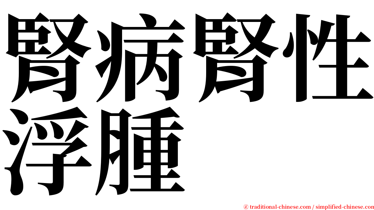 腎病腎性浮腫 serif font
