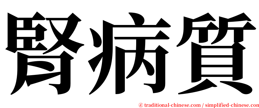 腎病質 serif font