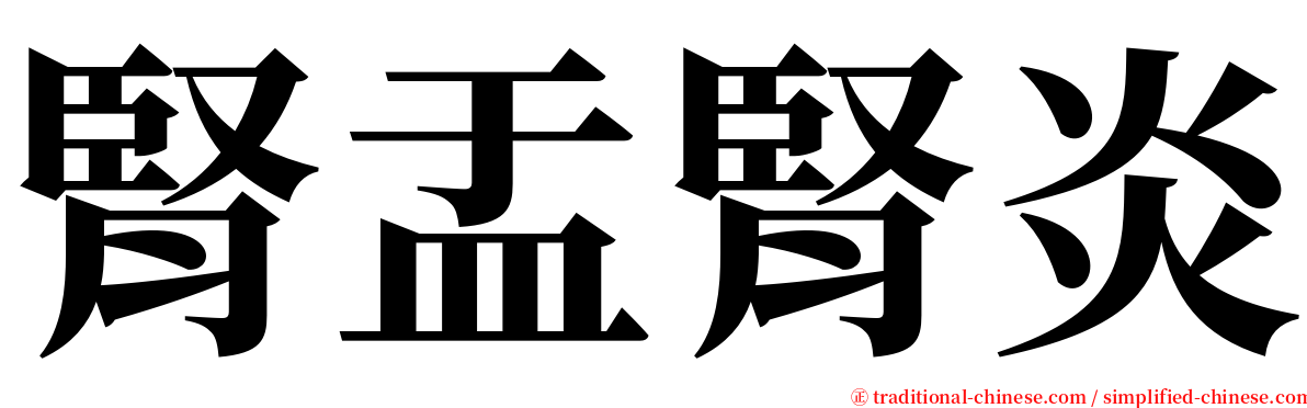 腎盂腎炎 serif font