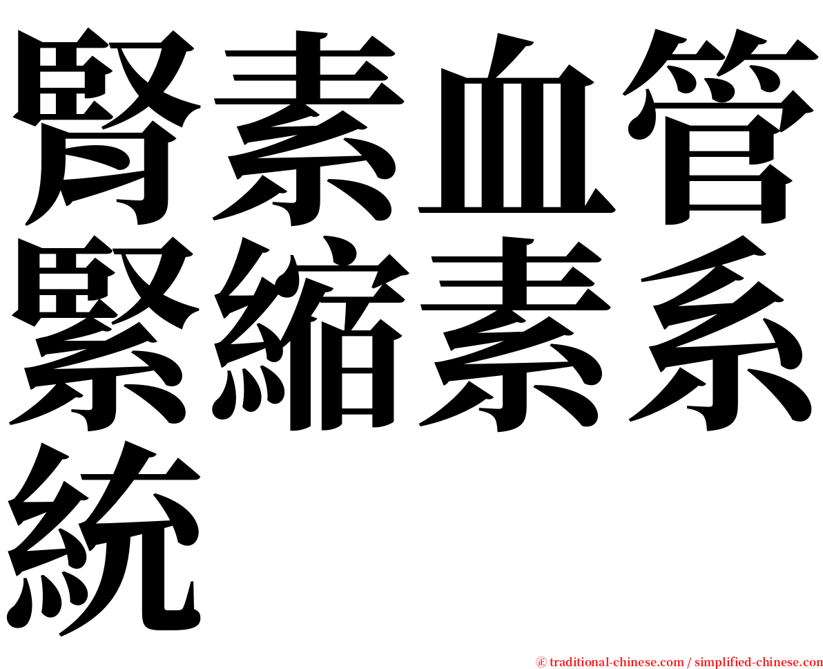 腎素血管緊縮素系統 serif font