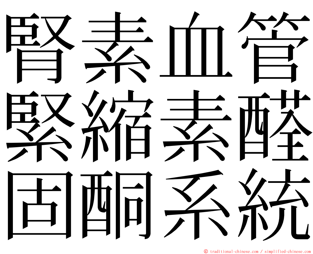 腎素血管緊縮素醛固酮系統 ming font