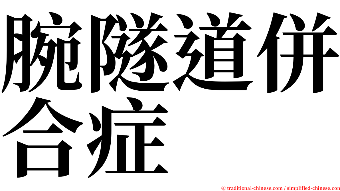 腕隧道併合症 serif font