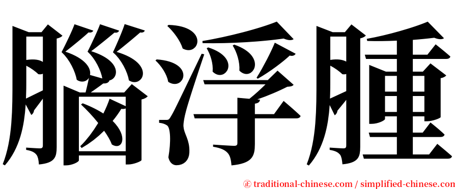 腦浮腫 serif font