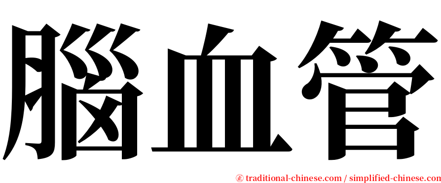 腦血管 serif font