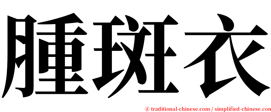 腫斑衣 serif font