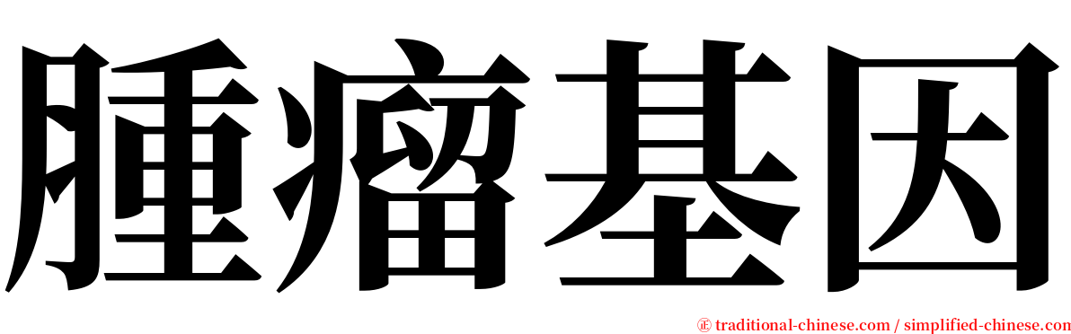 腫瘤基因 serif font