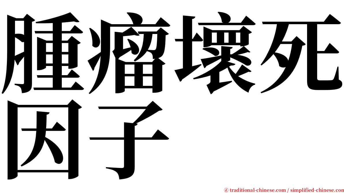 腫瘤壞死因子 serif font