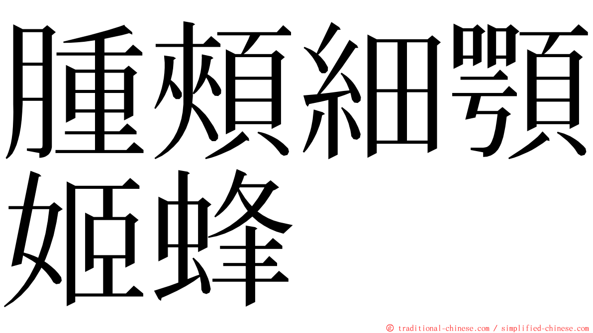 腫頰細顎姬蜂 ming font