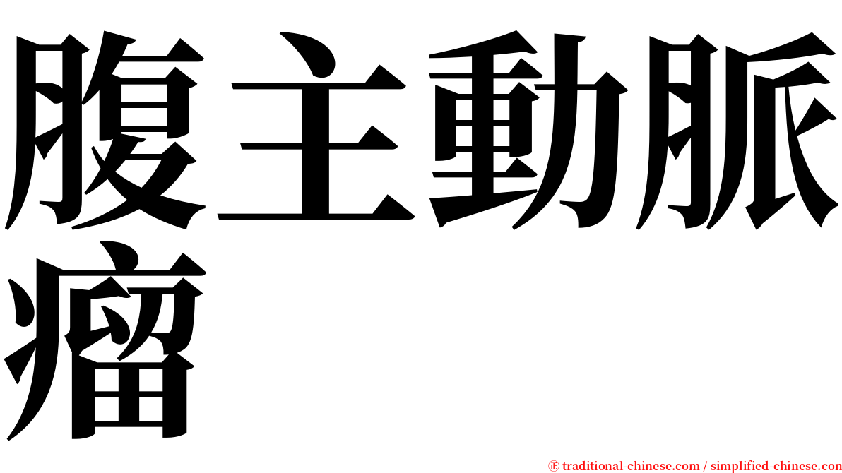 腹主動脈瘤 serif font