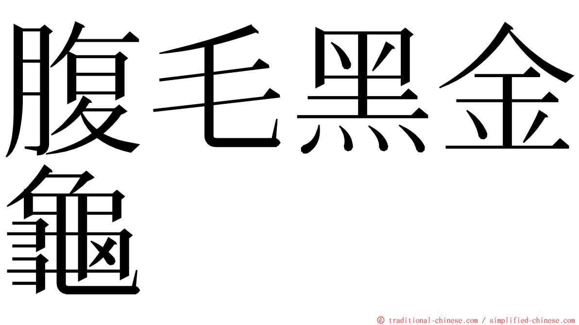 腹毛黑金龜 ming font