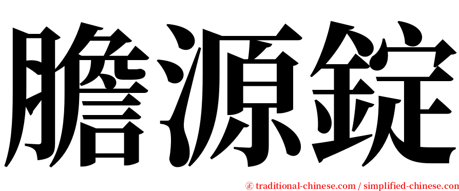 膽源錠 serif font