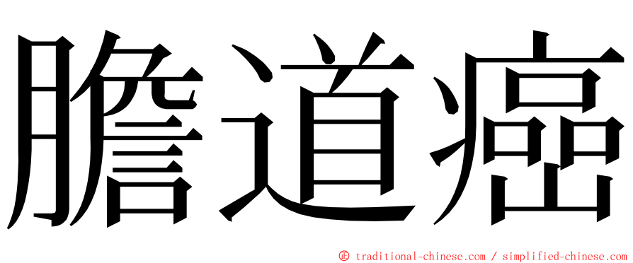 膽道癌 ming font