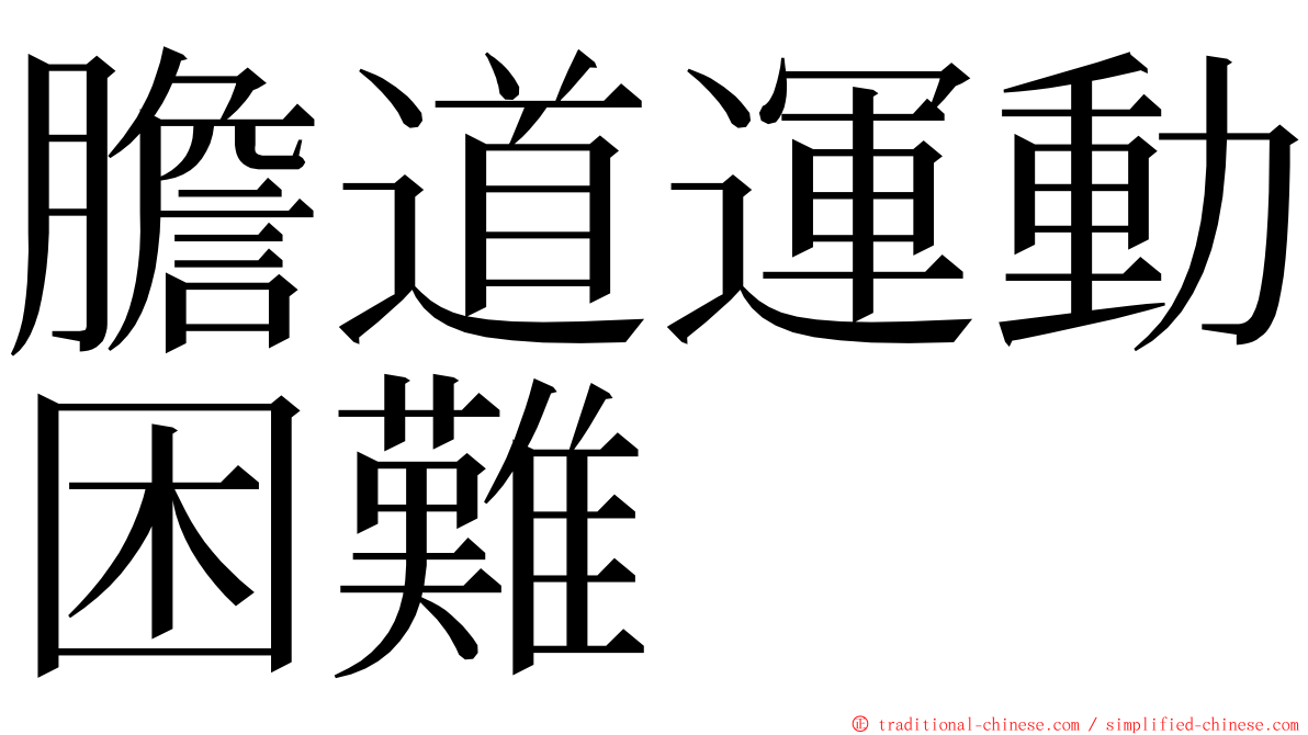 膽道運動困難 ming font