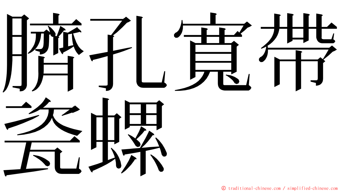 臍孔寬帶瓷螺 ming font