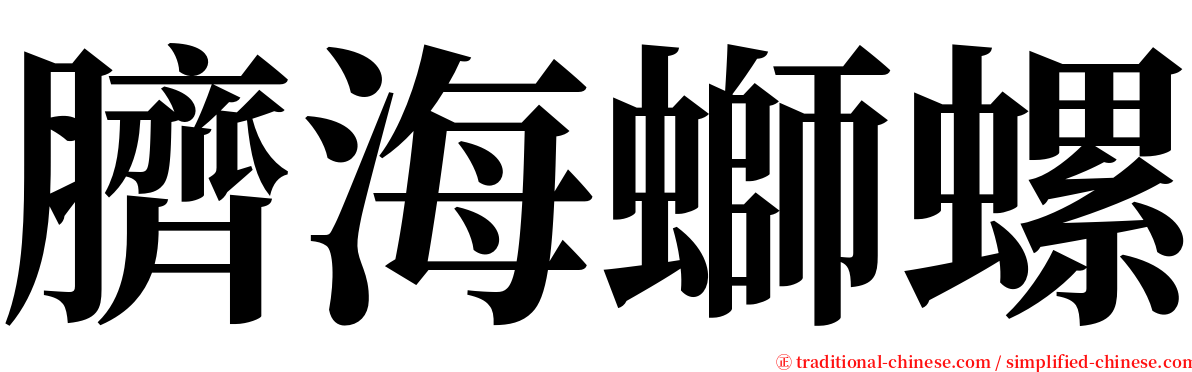 臍海螄螺 serif font