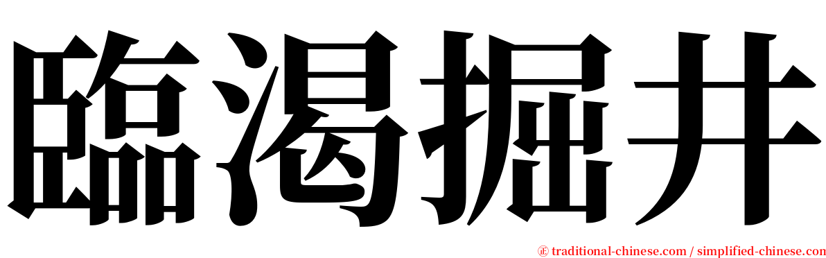 臨渴掘井 serif font