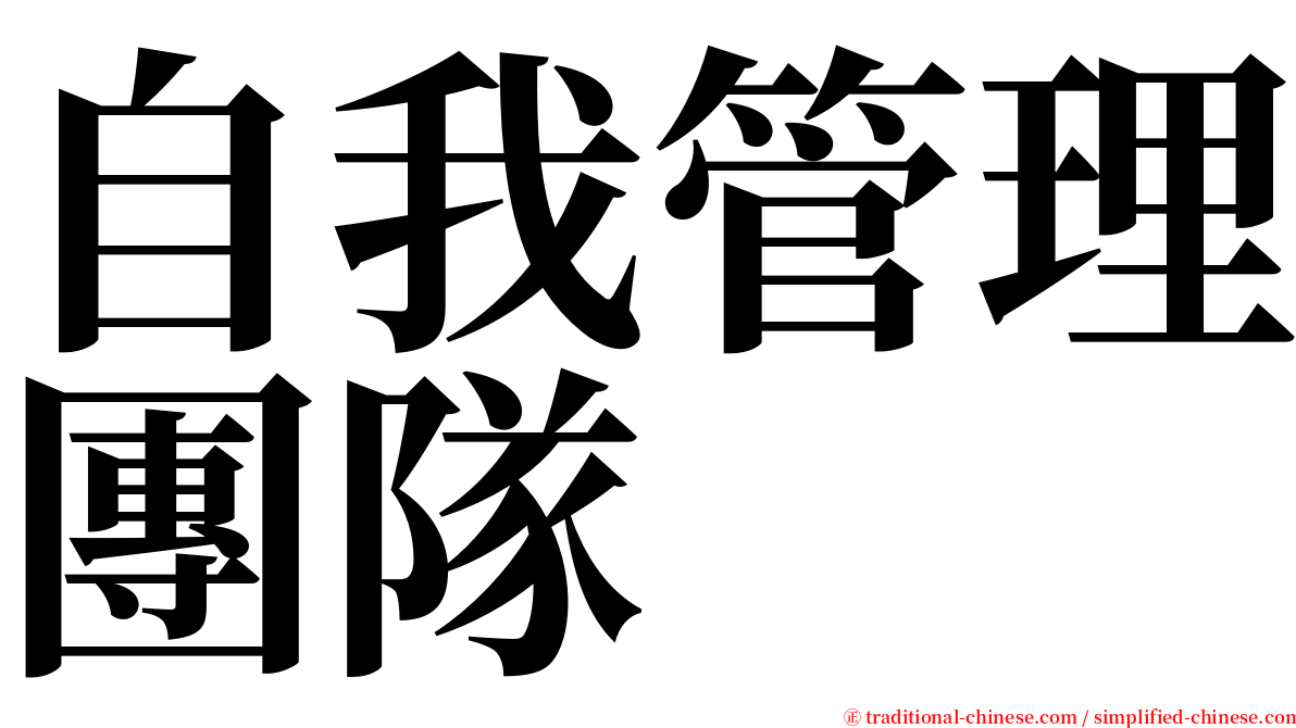 自我管理團隊 serif font