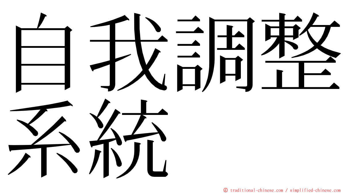 自我調整系統 ming font