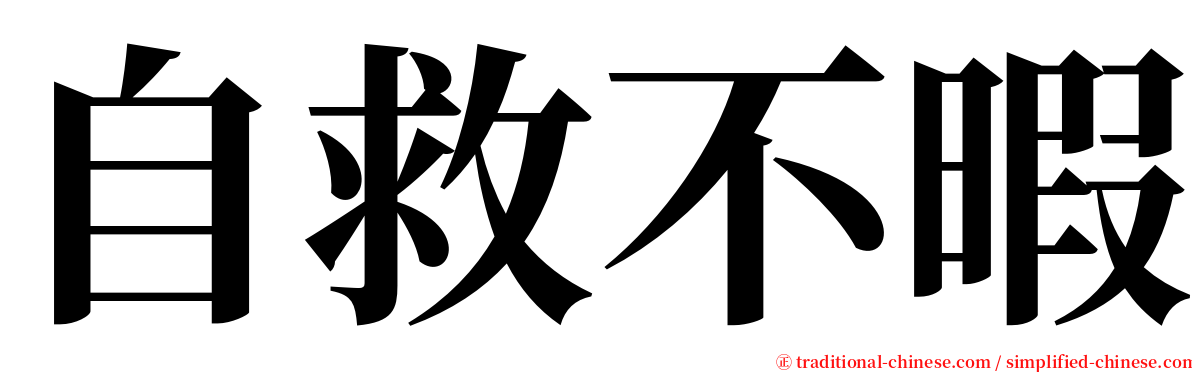 自救不暇 serif font