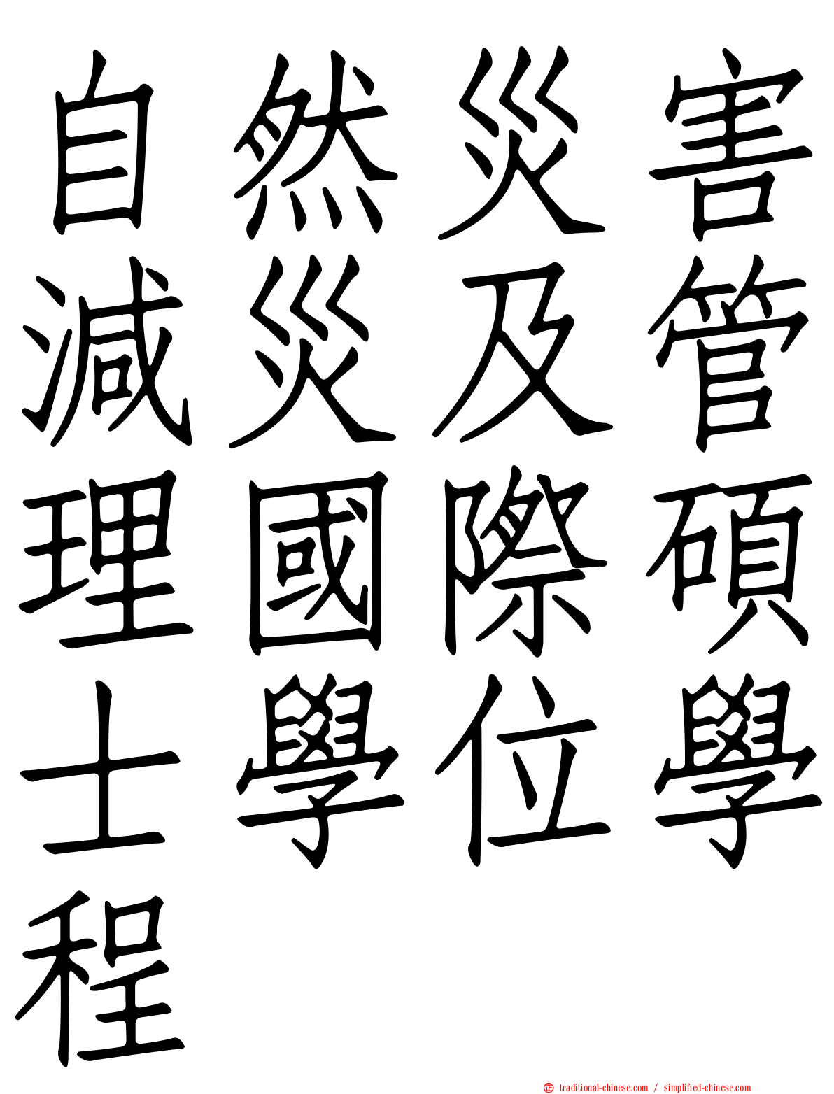 自然災害減災及管理國際碩士學位學程