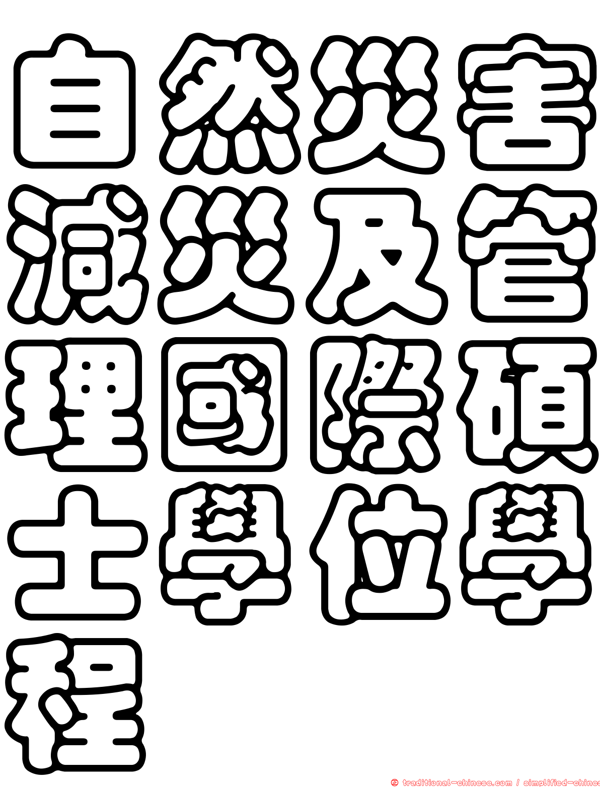 自然災害減災及管理國際碩士學位學程