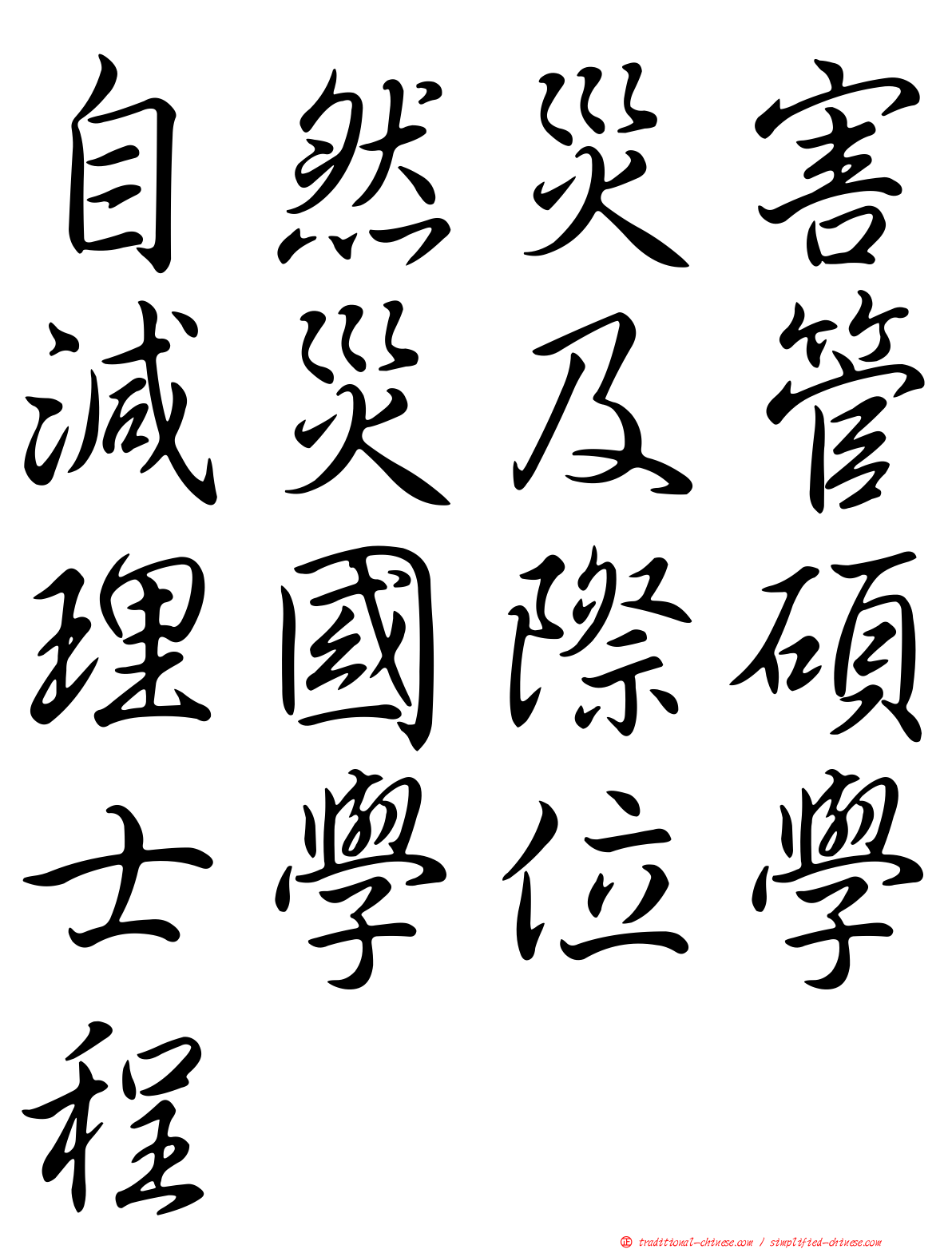 自然災害減災及管理國際碩士學位學程