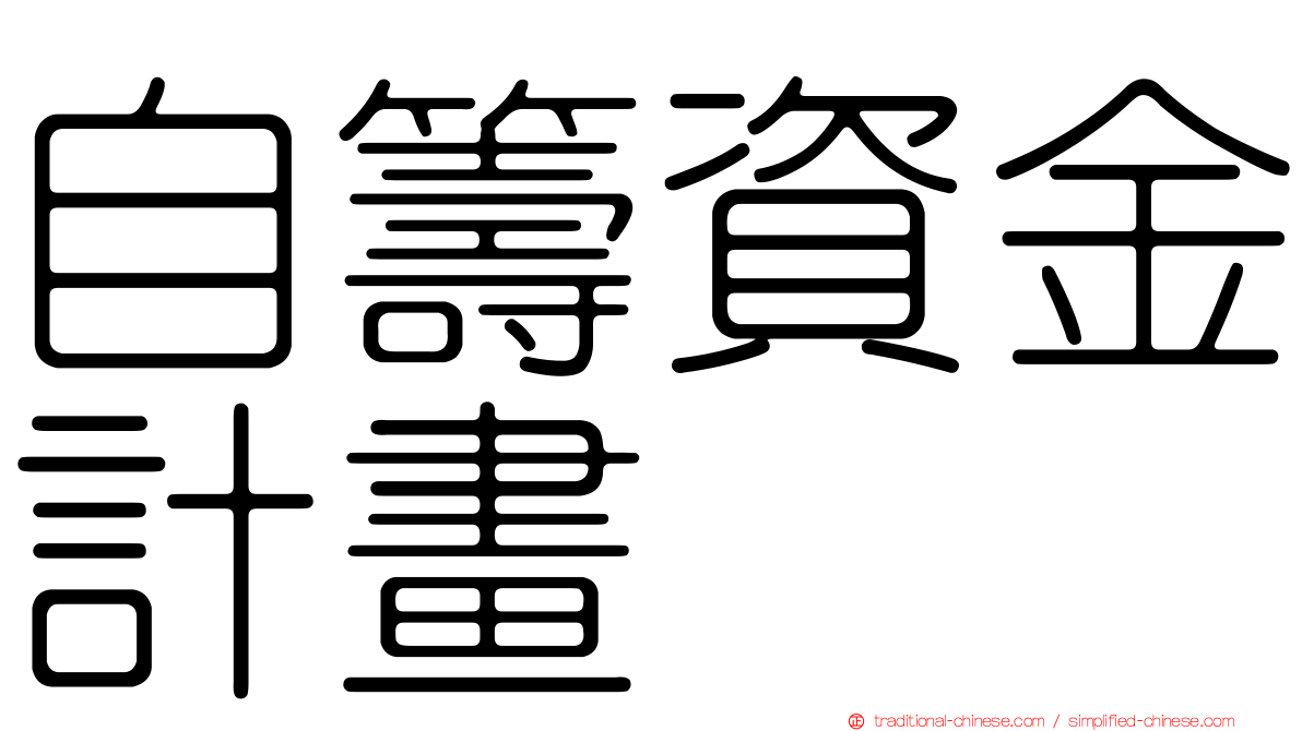 自籌資金計畫